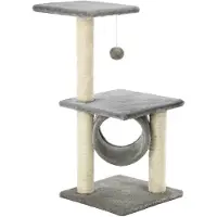 The Living Store Arbre à chat Sisal 65 cm Gris