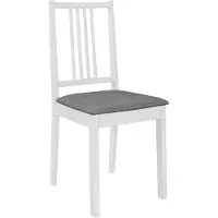 The Living Store Chaises de salle à manger avec coussins 2 pcs. Blanc Bois massif