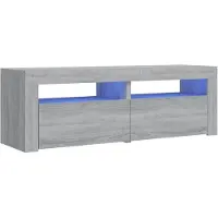 The Living Store Armoire TV avec lampes LED Gris Sonoma 120x35x40 cm