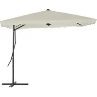 The Living Store Parasol avec mât en acier, 250 × 250 cm, couleur sable