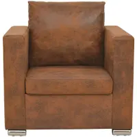 The Living Store fauteuil en daim marron
