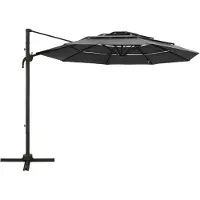 The Living Store Parasol avec mât en aluminium 4 couches Anthracite 3x3 m