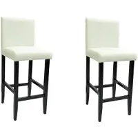 The Living Store Tabouret de bar 2 pcs. Simili cuir blanc