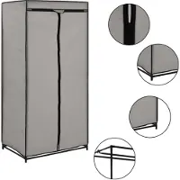 The Living Store Armoires à vêtements 2 pcs. Gris 75×50×160 cm