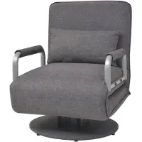 The Living Store Chaise pivotante et canapé-lit Tissu gris foncé