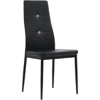 The Living Store Chaises de salle à manger 4 pcs noir similicuir
