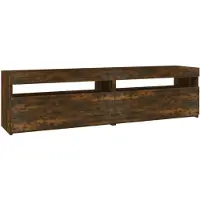 The Living Store Armoire TV avec lampes LED 2 pcs. Chêne fumé 75x35x40 cm