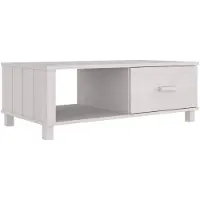 The Living Store Table basse HAMAR Blanc 100x55x35 cm Pin massif