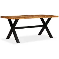 The Living Store Table de salle à manger en acacia et manguier massif 180 x 90 x 76 cm