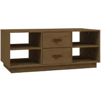 The Living Store Table basse marron miel 100x50x41 cm pin massif