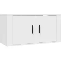 The Living Store Meuble TV mural blanc 80x34,5x40 cm