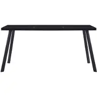 The Living Store Table de salle à manger noire 180 x 90 x 75 cm verre trempé
