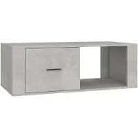 The Living Store Table basse gris béton 100x50,5x35 cm Bois composite
