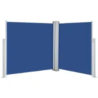The Living Store Store latéral extensible bleu 100 x 600 cm
