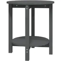 The Living Store Table basse Gris Ø 55x60 cm Pin massif