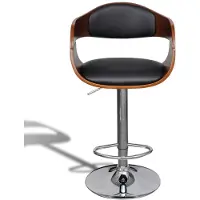 The Living Store Tabouret de bar bois courbé et similicuir