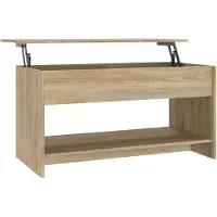 The Living Store Table basse Chêne Sonoma 102x50x52,5 cm Matériau dérivé du bois
