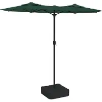 The Living Store double parasol avec LEDs Vert 316x240 cm