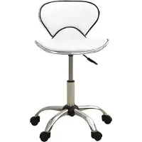 The Living Store Chaise de bureau Blanc Similicuir