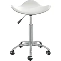 The Living Store Chaise de bureau Blanc Similicuir