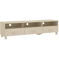 The Living Store Armoire TV HAMAR Marron miel 158x40x40 cm Pin massif