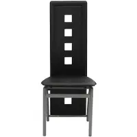 The Living Store Chaise de salle à manger 2 pcs. noir simili cuir
