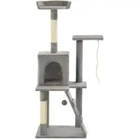 The Living Store Arbre à chat avec griffoirs en sisal 120 cm Gris