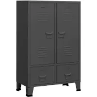 The Living Store Armoire style industriel anthracite 67x35x107 cm acier