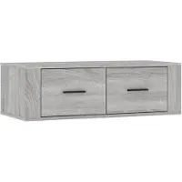 The Living Store Armoire TV murale Gris Sonoma 80x36x25 cm Matériau dérivé du bois
