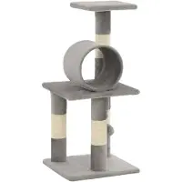 The Living Store Arbre à chat Sisal 65 cm Gris