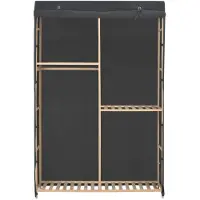 The Living Store Armoire à 3 niveaux Gris 110 x 40 x 170 cm Tissu