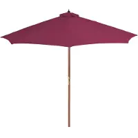 The Living Store Parasol avec mât en bois 300 cm rouge bordeaux
