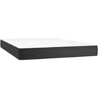 The Living Store Matelas à ressorts ensachés Noir 140x200x20 cm Similicuir