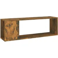 The Living Store Armoire TV chêne fumé 100x24x32 cm Bois composite