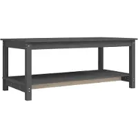 The Living Store Table basse grise 110x55x45 cm pin massif