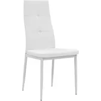 The Living Store Chaises de salle à manger 4 pcs. Blanc Similicuir