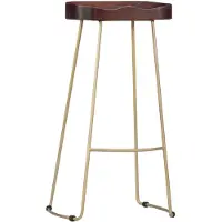 The Living Store Tabouret de bar Gavin 2 pcs. Bois massif de manguier