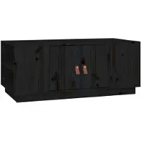 The Living Store Table basse noire 100x50x41 cm pin massif
