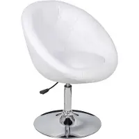 The Living Store Fauteuil Cocktail Blanc Similicuir