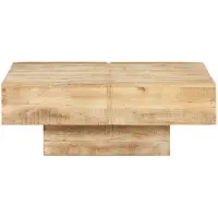 The Living Store Table basse 80x80x28 cm en bois massif de manguier
