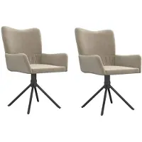 The Living Store Chaise de salle à manger 2 pcs. Pivotant Gris clair Velours