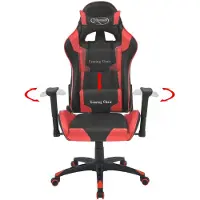 The Living Store Chaise de bureau Gaming inclinable Similicuir rouge