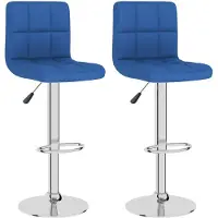 The Living Store Tabouret de bar 2 pcs. Tissu bleu