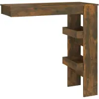 The Living Store Table de bar murale chêne fumé 102x45x103,5 cm bois composite