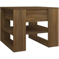 The Living Store Table basse Chêne brun 55,5x55x45 cm Bois composite