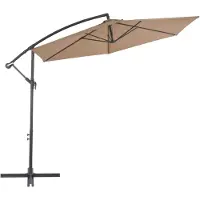 The Living Store Parapluie avec mât en aluminium 300 cm Taupe