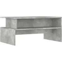 The Living Store Table basse gris béton 90x55x42,5 cm Bois composite