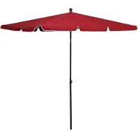 The Living Store Parasol avec mât 210 x 140 cm rouge bordeaux