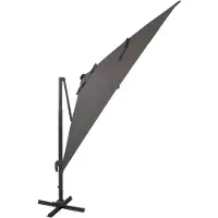 The Living Store Parapluie avec mât et LED Anthracite 300 cm