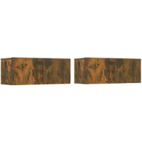 The Living Store Armoires TV 2 pcs. Chêne fumé 80x30x30 cm Bois composite